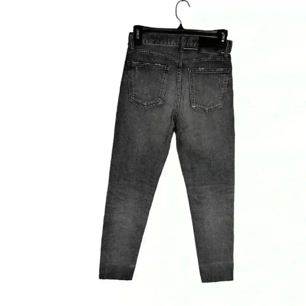 MOUSSY VINTAGE Gray MV Cadet Skinny Distressed Jeans Made in Japan  Size 24 - Picture 5 of 10
